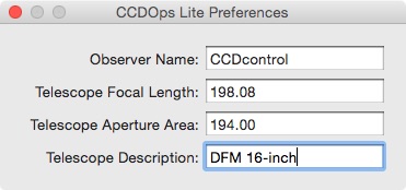 CCDOps Lite Preferences